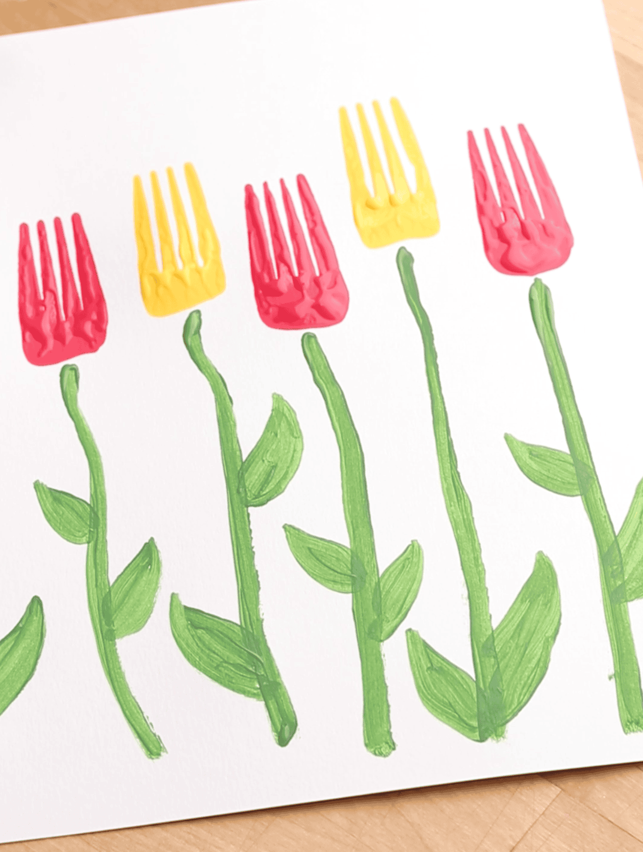 Fork painting tulips